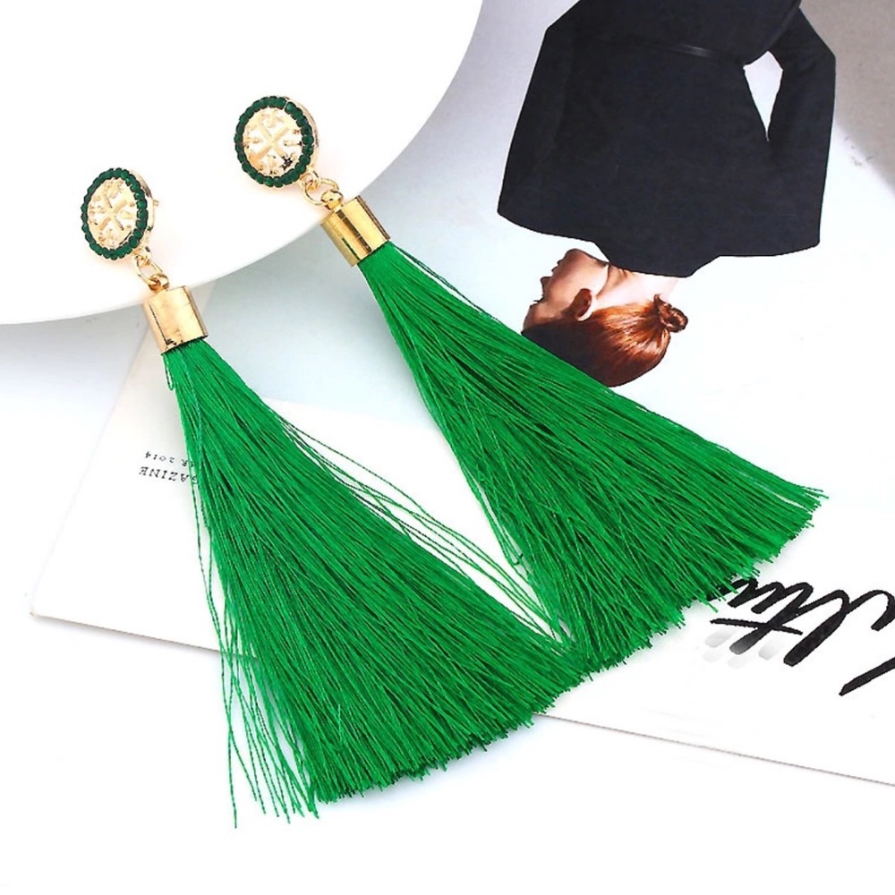 ❤️ Trendy Vintage Tassel Drop Earrings Rhinestone
